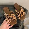 Fashion Flats Women Slippers Leopard Fashion Cotton Shoes Cozy Fur Dress Woman Botas 2025 Winter Casual Designer New Zapatos De Mujer