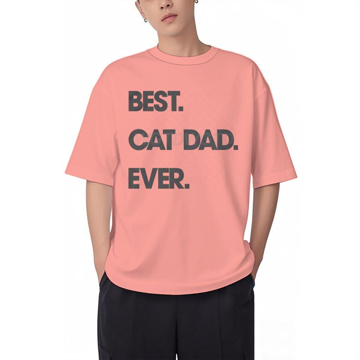 

Best Cat Dad Ever Letter Print T Shirts Classic Retro Animal Lover Gifts Tees Male Short Sleeve Cotton Tees Fun Homme Camiseta S
