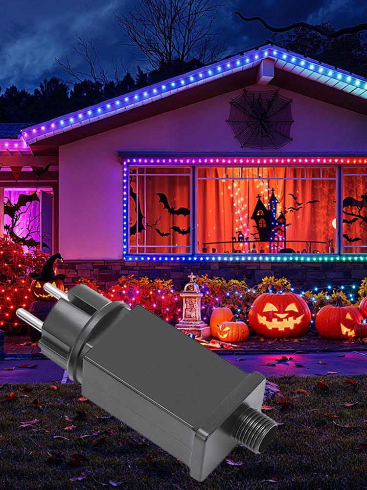 EU Plug LED Light Power Supply Adapter  IP44 Waterproof Fairy Lights Power Adapter Transformer For Outdoor Yard Inflatables