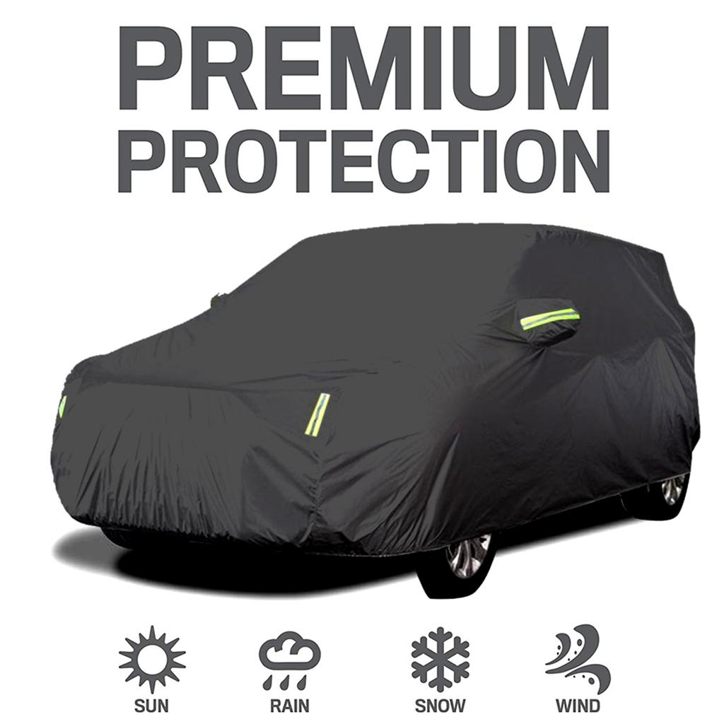 Car Dustproof Waterproof Cover Full Covers with Reflective Strip Sunscreen Protection Cover UV Scratch-Resistant for 4X4/SUV