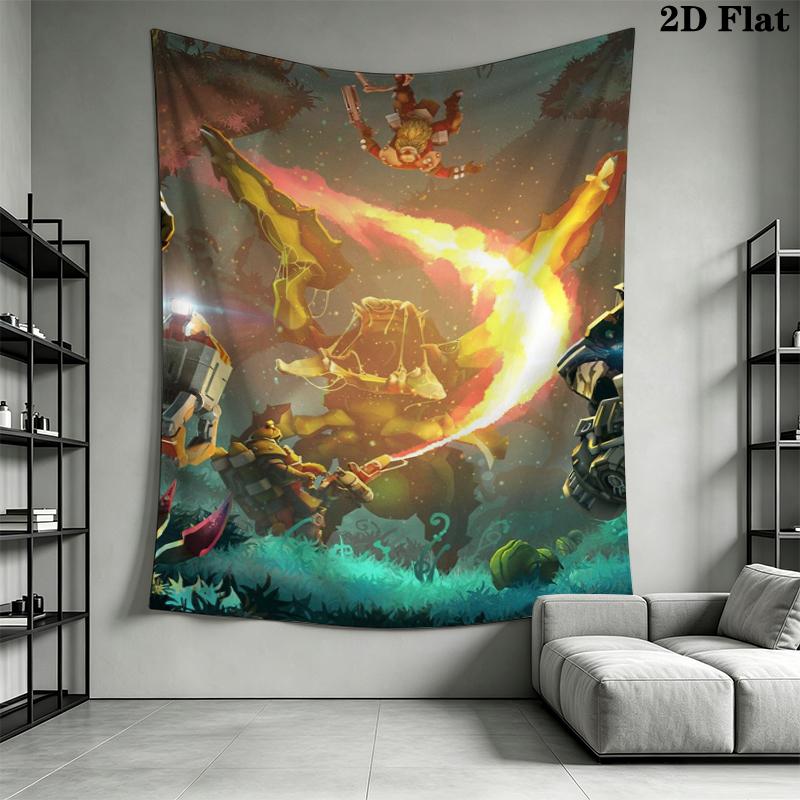 Deep Rock Galactic Wall Tapestry Aesthetic Wall Hanging Printed Fabric Blanket Decorative Tapestries for Bedroom Living Room Home Decor