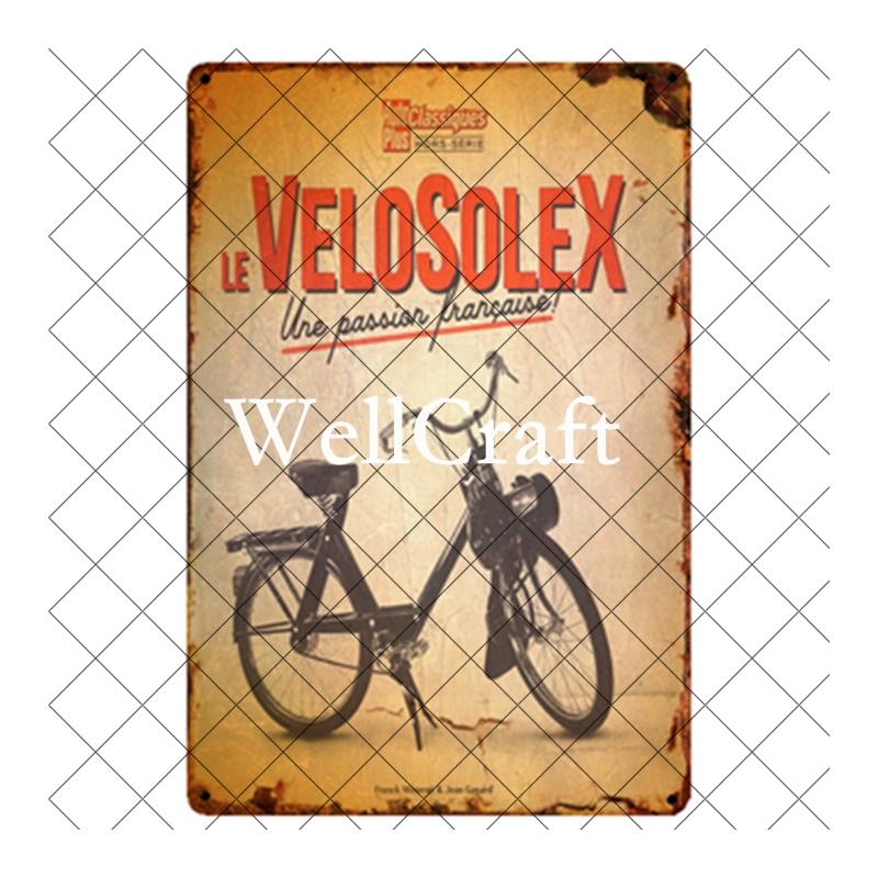 WellCraft Cartelli in Latta per Biciclette Velosolex Targhe Murali Retro per Bici Decorazione Pub WX