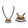 Jewellery for Less Stylish Gold Plated Antique Semi-Circle Pendant Beaded Tribal Necklace