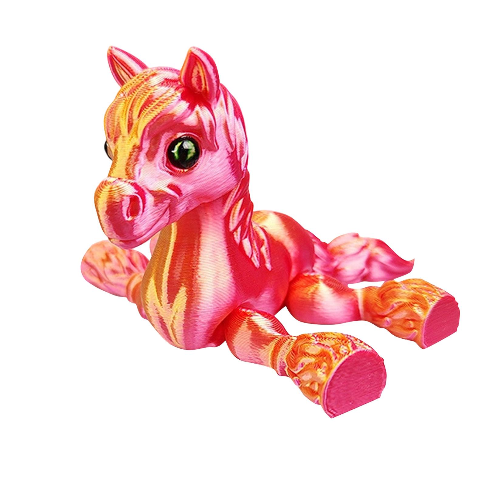 

3D PrintedModel Equine Desktop Ornament Flexible Plastic Animal Sculpture Suitable For Desk Decoration, Collecting And Children One Size червоний