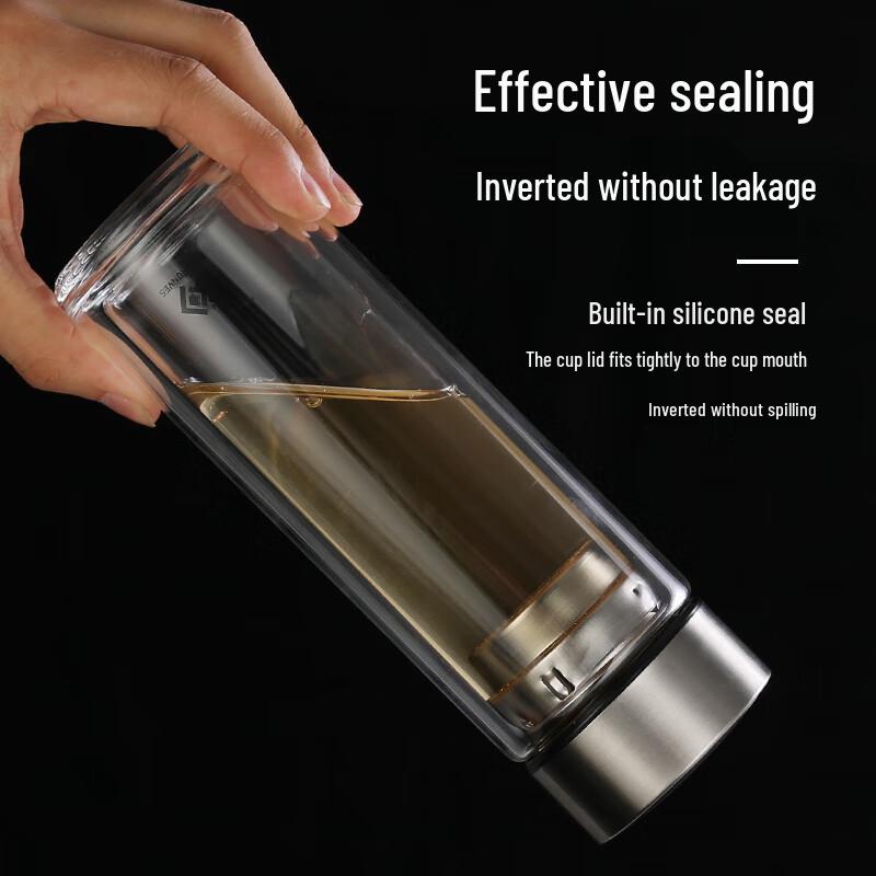 Yileya 320ml Double Wall Glass Business Tea Infuser Cup