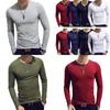 Elegant Solid Color Slim Fit Long-sleeved T-shirt For Men Fashionable And Comfortable