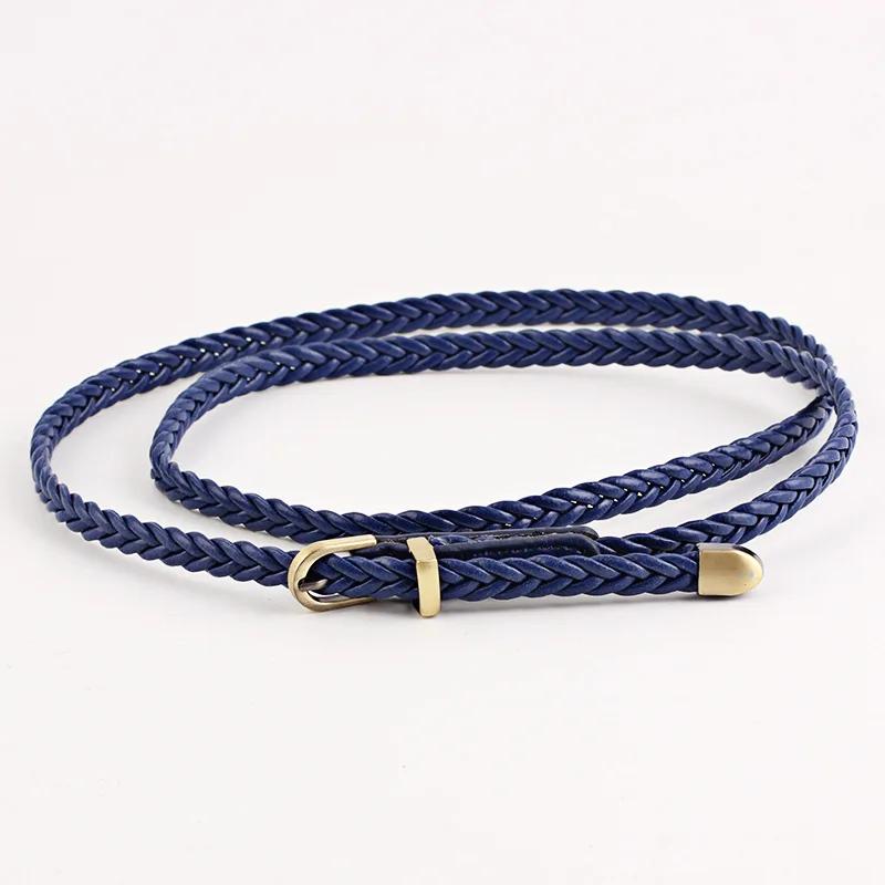 Women Belts New Retro braid PU Leather Metal Pin buckle Belt Girl Dress Jean Pants Waistband Belts Clothing Accessories 0.8X99cm