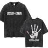 T-shirt Vintage Lavé System Of A Down Homme Rétro Rock Metal T-shirts Oversize Homme Décontracté Coton Haute Qualité