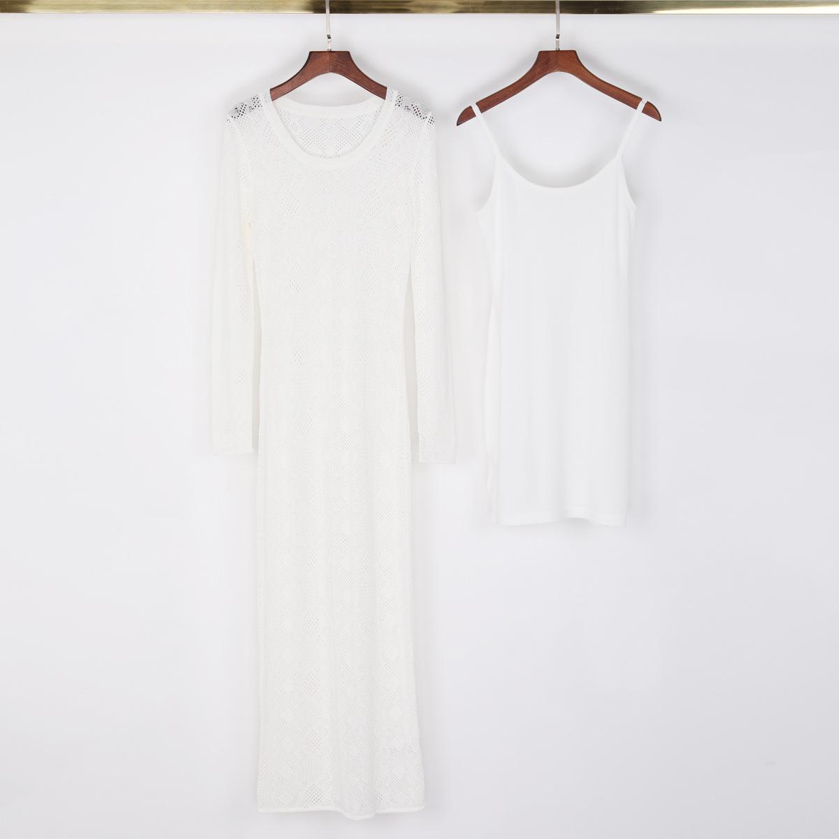 Spot Nanyou high-quality autumn new fashion knitted slim and thin lace dress + suspenders 25231 S