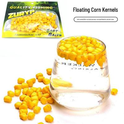 Realistic Floating Corn Kernel Lure - 100 Pieces: Scented Soft Bait for Freshwater Carp