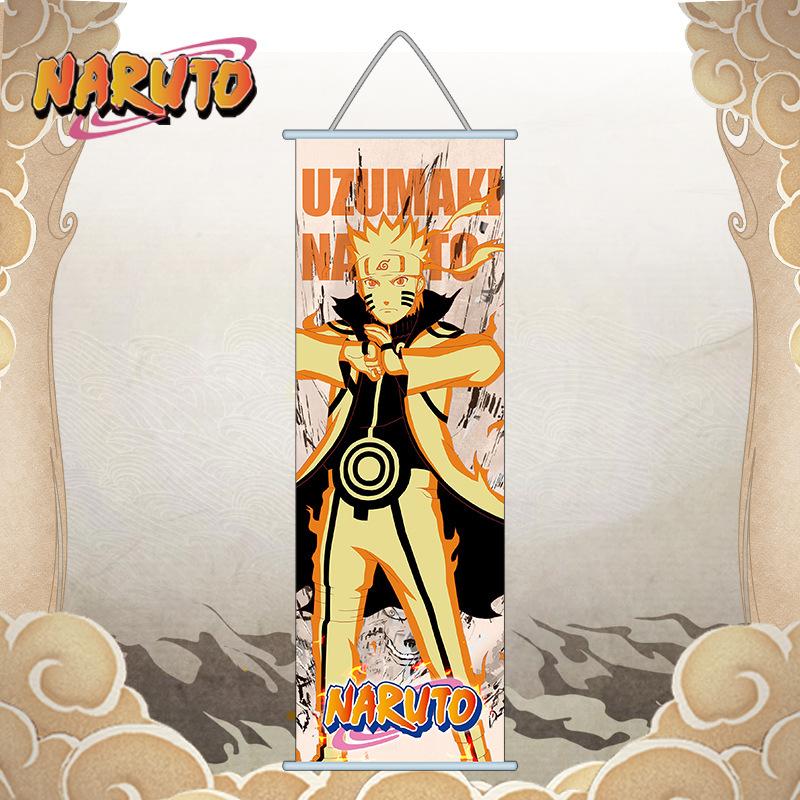 Naruto Animation Peripheral 2D Cartoon Wall Painting Naruto Sasuke Itachi Yondaime HD Decoration Silk Mural Great for Daily Use