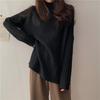 Half Turtleneck Knitted Sweater Loose Solid-color Sweater for Women Casual and Versatile Pullover for Autumn and Winter Outerwear