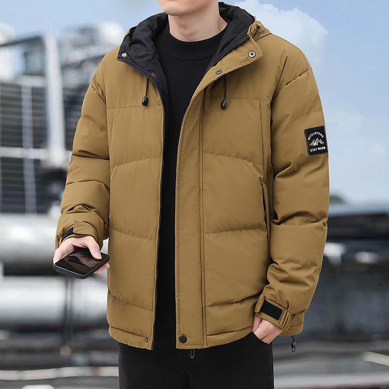 Winter windproof thickened stand-up collar contrast men's winter windproof thickened couple bread jacket trendy cotton clothes