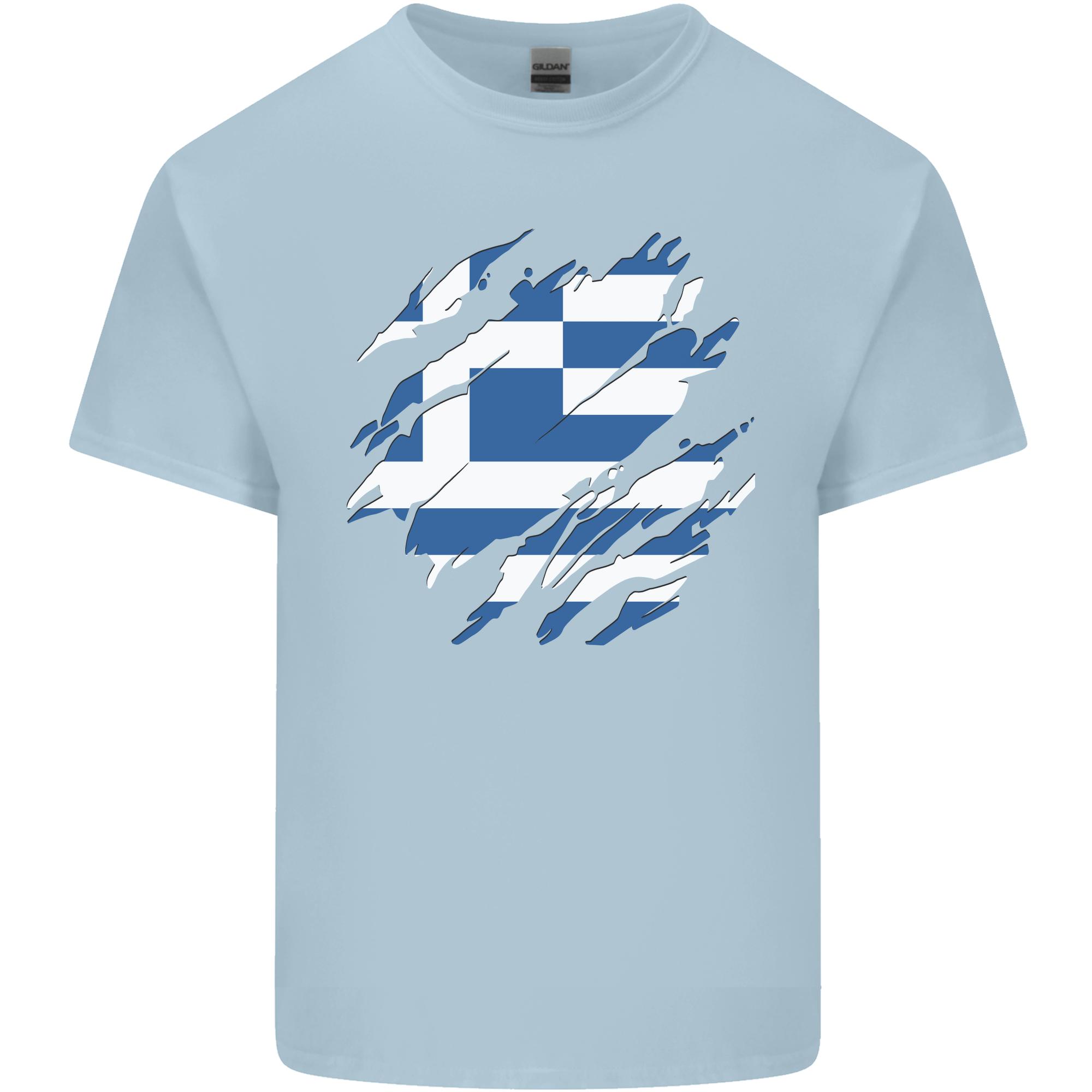 Torn Greece Flag Greek Day Football Unisexs Light Cotton Tshirt S