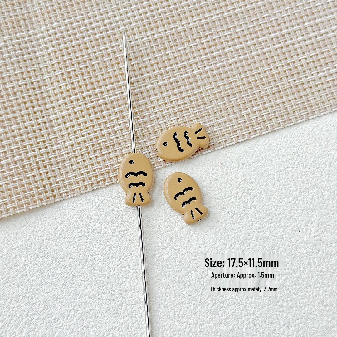 

Colorful Macaron Fish Cookie Pendant: DIY Beading for Phone Chain, Necklace & Hair Jewelry Accessories Single Price