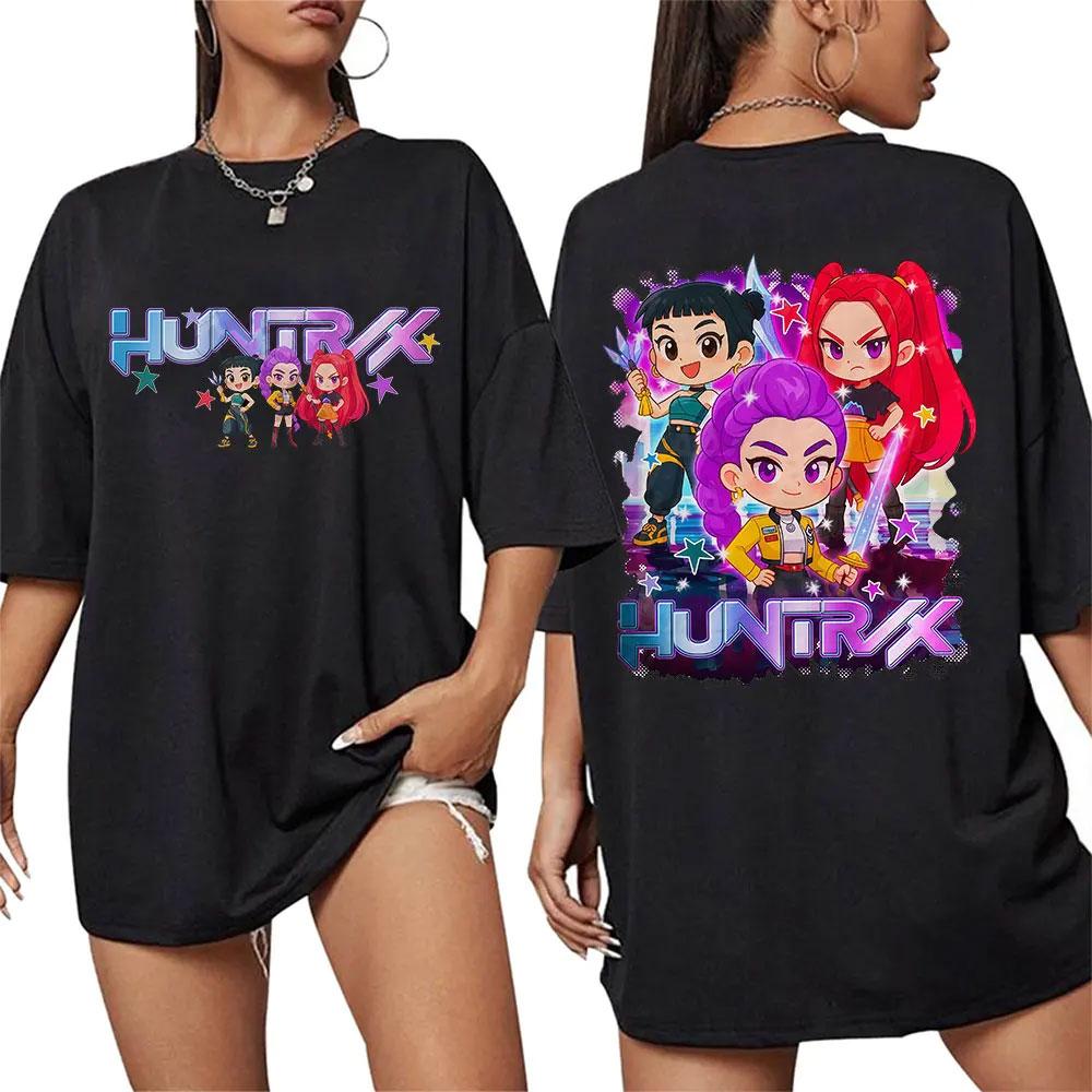 

Huntrix Kpop Охотники на Демонов Фильм 2025 Графические Футболки Мужские Женские Высокое Качество Мода Оверсайз Хлопковая Футболка Харадзюку Топы S