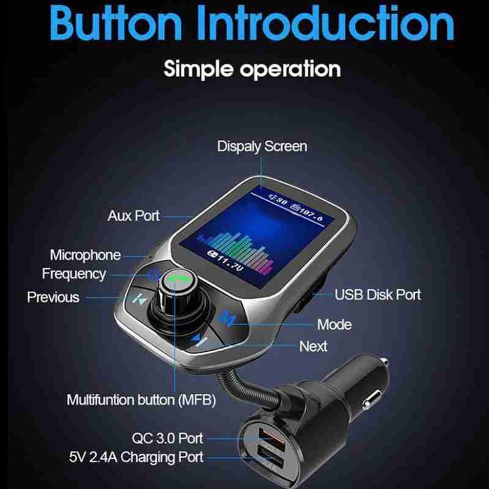 Bluetooth Car FM Transmitter MP3 Player Hands Free Radio USB Charger Adapter Kit Z1U4