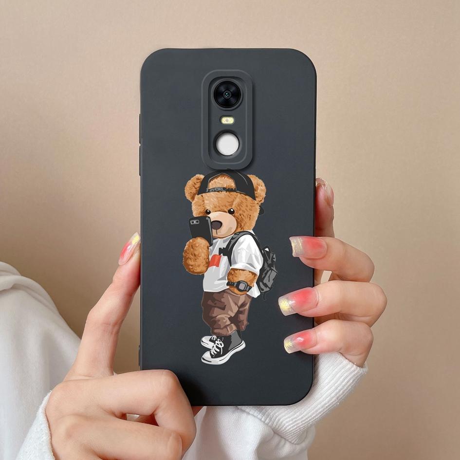 Case For Redmi Note 10S 7S 10 K80 7 8 9 9T 10T 9S Pro Max Plus Back Cover Fashion Little Bear Pattern Soft Silicone Shockproof Housing For Redmi Shell
