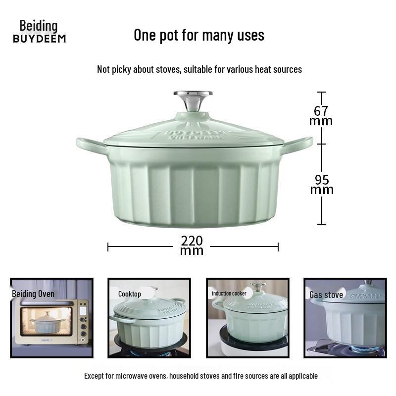 Buydeem Enamel Cast Iron Soup Pot