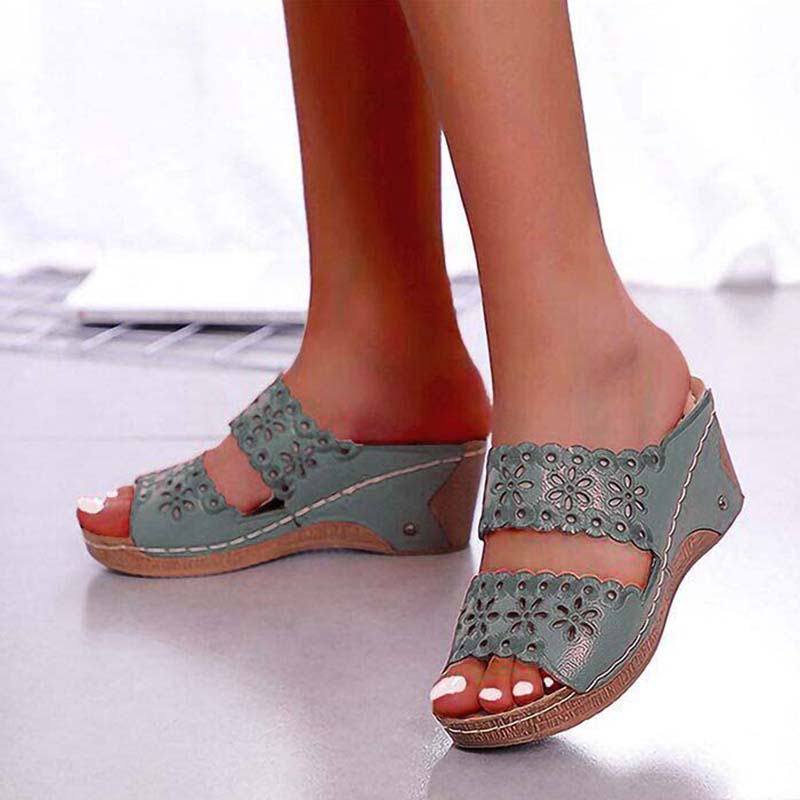 Fashion Summer Women Shoes Sandals Non-Slip Women Shoe Slip On Women's Sandals Wedge Sandals Ladies Retro Footwear Slippers Women