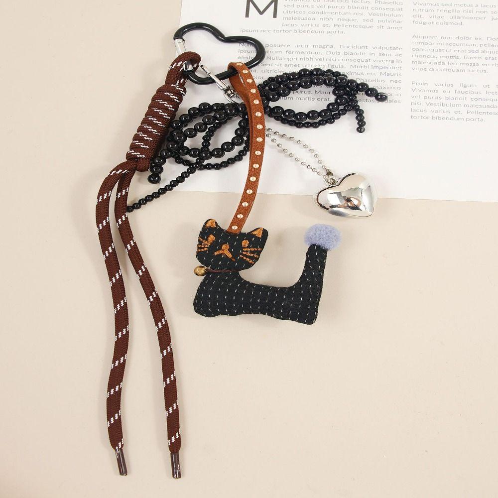 Backpack Rabbit Pendant Bag Charm Heart Pendant Fashion Bear Plush Keychain  Trend Accessories