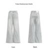 Women's Light Blue Retro Washed Denim Jeans, 2026 Spring/Summer, Loose Wide-Leg, Slimming Straight Pants