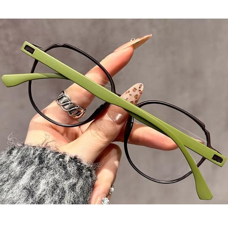 Oversized Round Anti Blue Light Reading Glasses Fashionable Versatile Presbyopia Eyewear Women Men Simple Blue Light Blocking Computer Glasses
