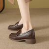 Women'S Vintage British Style Loafers Jk College Style Thick Sole Dress Women'S Shoes Elegant Casual Leather Shoes Zapatos Mujer