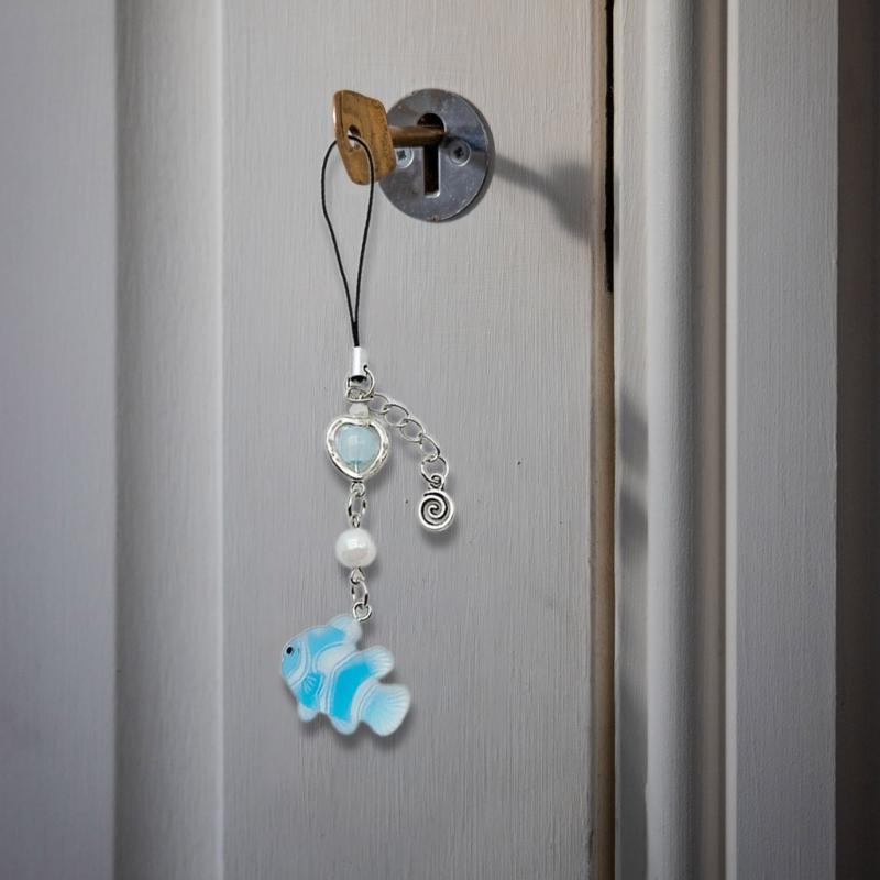 Sweet Small Fish Bead Phone Charm Straps Car Key Hangings Pendants Fashion Bag Decoration Lanyard Purse Accessories