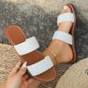 Fashion Women Slippers Large Size Flat Bottom Sandals Summer Simple Woven Outdoor Beach Slippers Comfortable Slip-On Shoes Slides Women