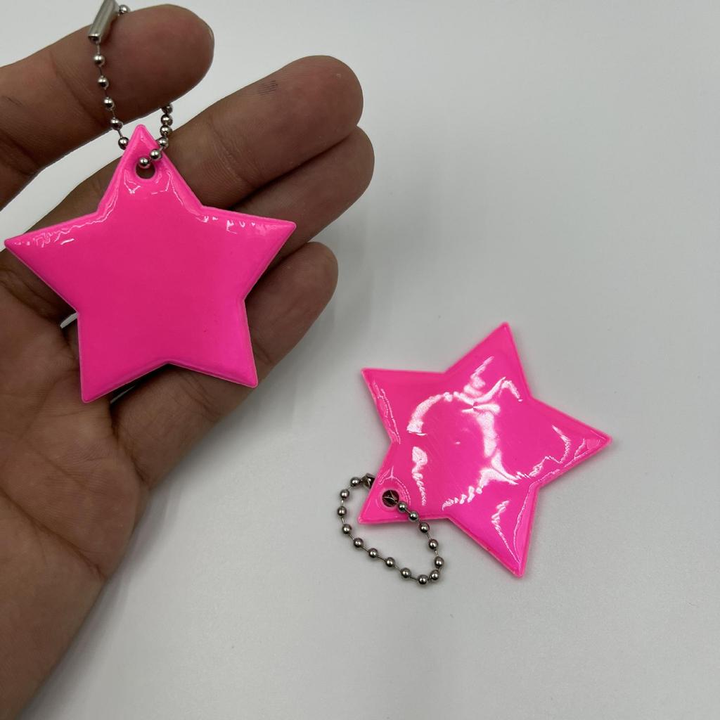 13-Color Reflective Star Pendant: Customizable Logo Keychain & Backpack Ornament