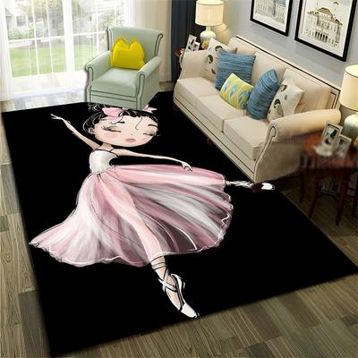 Alfombra de Dibujos Animados de Bailarina de Ballet Linda 3D, Hada, para Hogar, Sala de Estar, Dormitorio, Sofá, Felpudo Decorativo, Alfombrilla de Suelo Antideslizante para Niños
