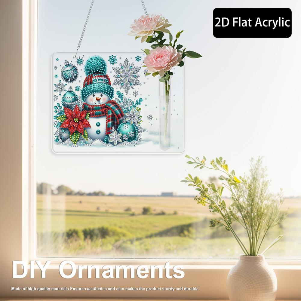 2D/Flache Acryl Wanddeko Vase Diamant Malerei Set Diamant Malerei Hängeornament Fensterhängekunst für Heimdeko