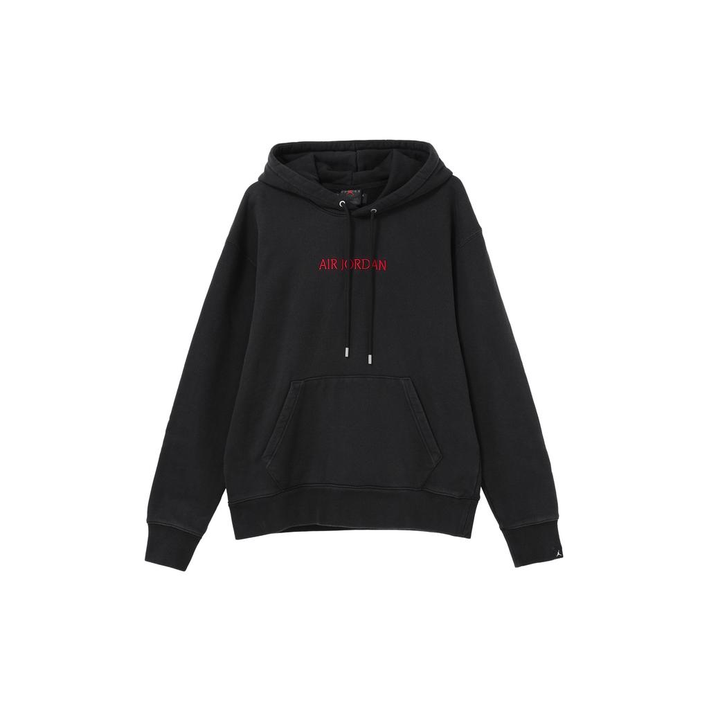 Jordan Alphabet Logo Pattern Drawstring Hoodie Long Sleeve Sweatshirt Men Tops Black DV6464-010