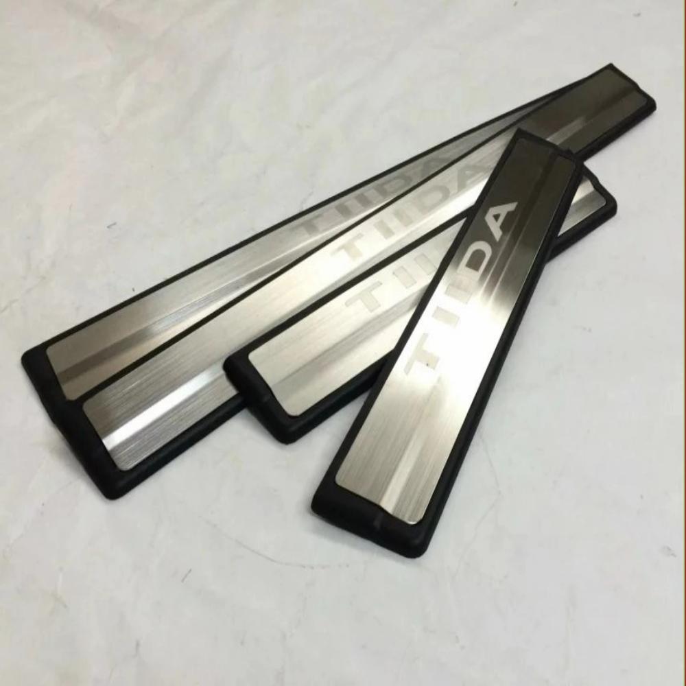 Auto Zubehör Styling Für Nissan Tiida Ii Edelstahl Tür-Schwellen-verschleiss-Platte Borte Schutz Abdeckung Auto Aufkleber