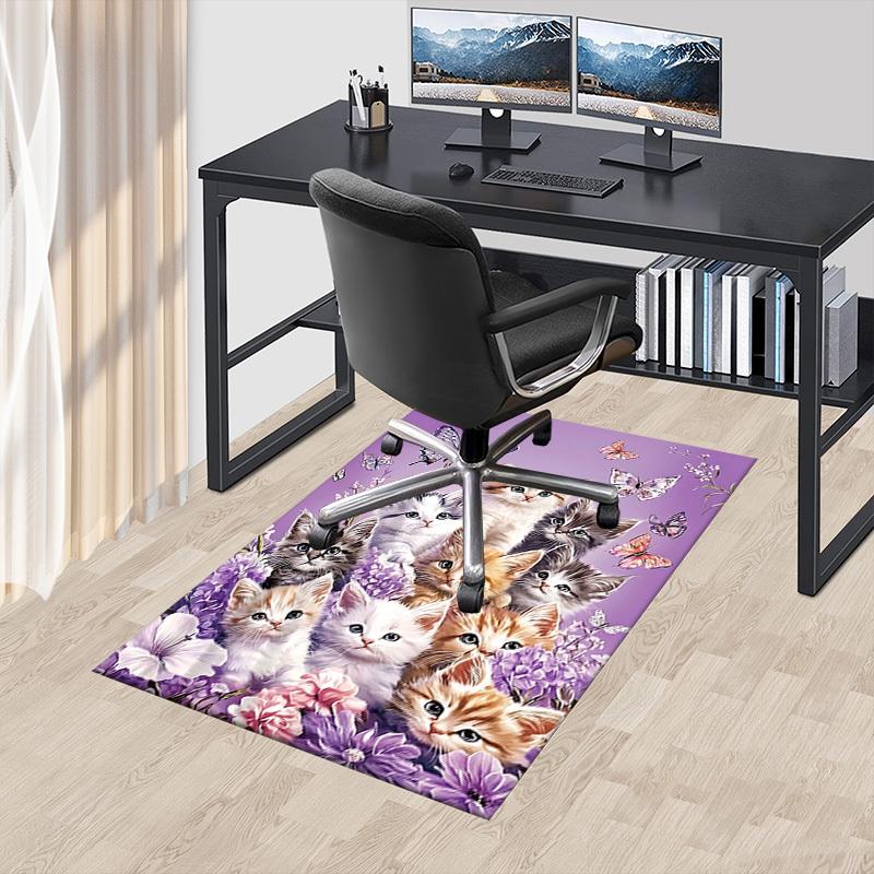 1 Pezzo Gattini Fiori Extra Large Antiscivolo Tappeto per Pavimento, Ufficio, Famiglia, Camera da Letto, Studio - Tappeto Grande AreaJ0390