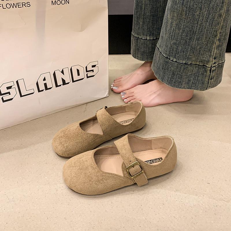 Soft sole single shoes new women's spring and autumn doll shoes sweet big head flat heel comfortable Mary Jane women's shoes