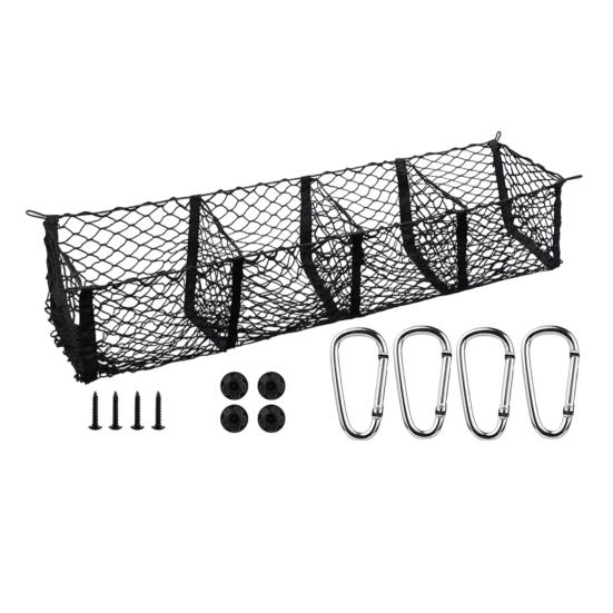 Pickup Truck Trunk Cargo Net with Mounting Accessories 3/4 Pocket Universal Car Auto SUV Truck Bed Organizer Storage Bag