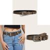 European And American Style Brown Textured Unique Pin Buckle Belt With Special Printed Floral Pattern Unisex 103cm