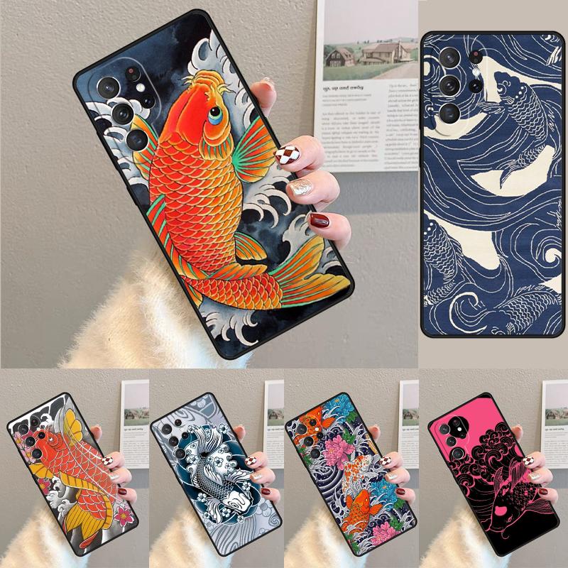 Japanisches Tattoo Fisch Silikon Handyhülle Für Samsung Galaxy note 10 pro S26 S25 S24 S23 S22 S21 Plus S25Ultra Capa Cover