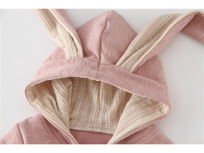 Innovative Baby & Toddler Hooded Rabbit Onesie with Ears - Zipper Romper