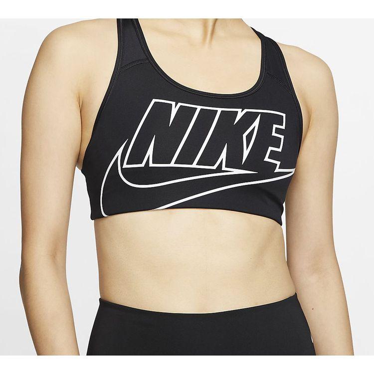 Nike Swoosh Dri-FIT Medium Support Seamless Sports Bra Women Underwear Black BV3644-010