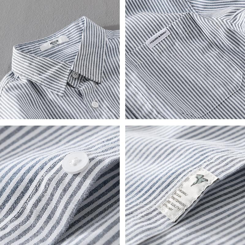 Men's New Striped Long-sleeved Shirt Trend Casual Loose Popular Youth Simple Men's Shirt