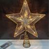 LED Glittering Rattan Wrought Iron Christmas Tree Topper Ornament