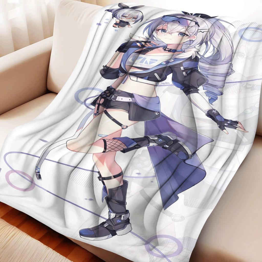 Game Honkai:starrail Silver Wolf Flannel Blanket Warmth Soft Air Conditioning Otaku Blanket Multifunctional Decorative Blankets