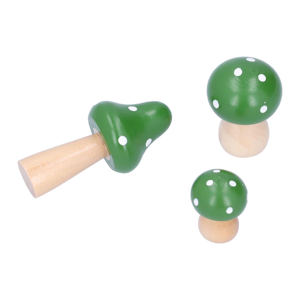 3PcsCelsiusSet Mushroom Crafts Innovative Cute Wooden Ornaments   Desktop Decoration