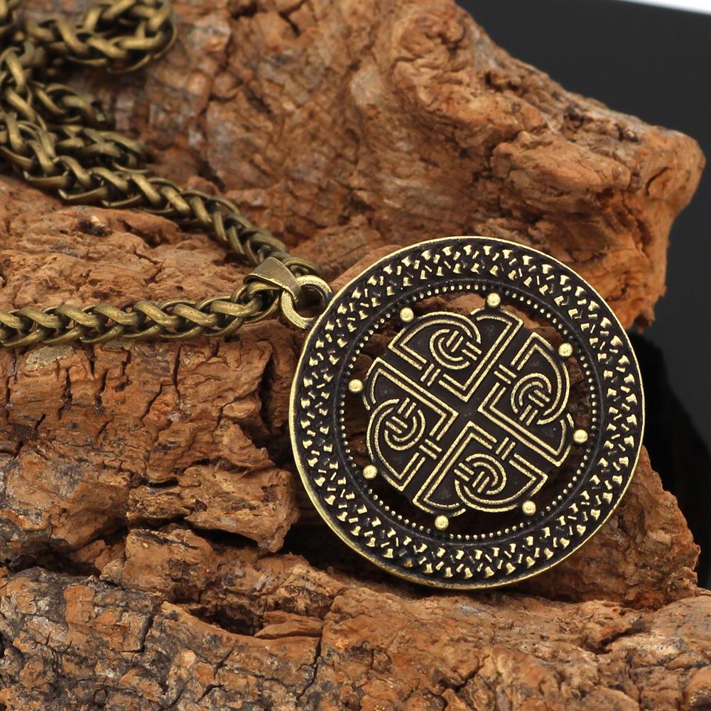 Nordic Viking Pirate Retro Men's Hollow Pendant Amulet Necklace