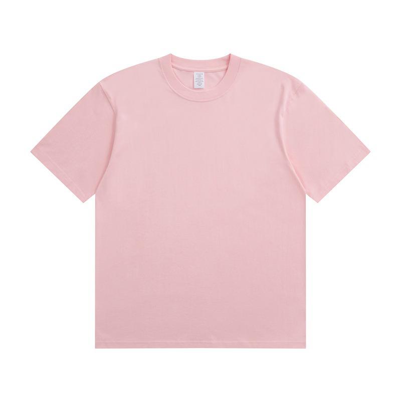 Camiseta de Manga Corta Pesada 230g Algodón Puro Estilo Japonés - Color Sólido Primavera/Verano, Versátil y Sencilla con Opción de Logo Personalizado
