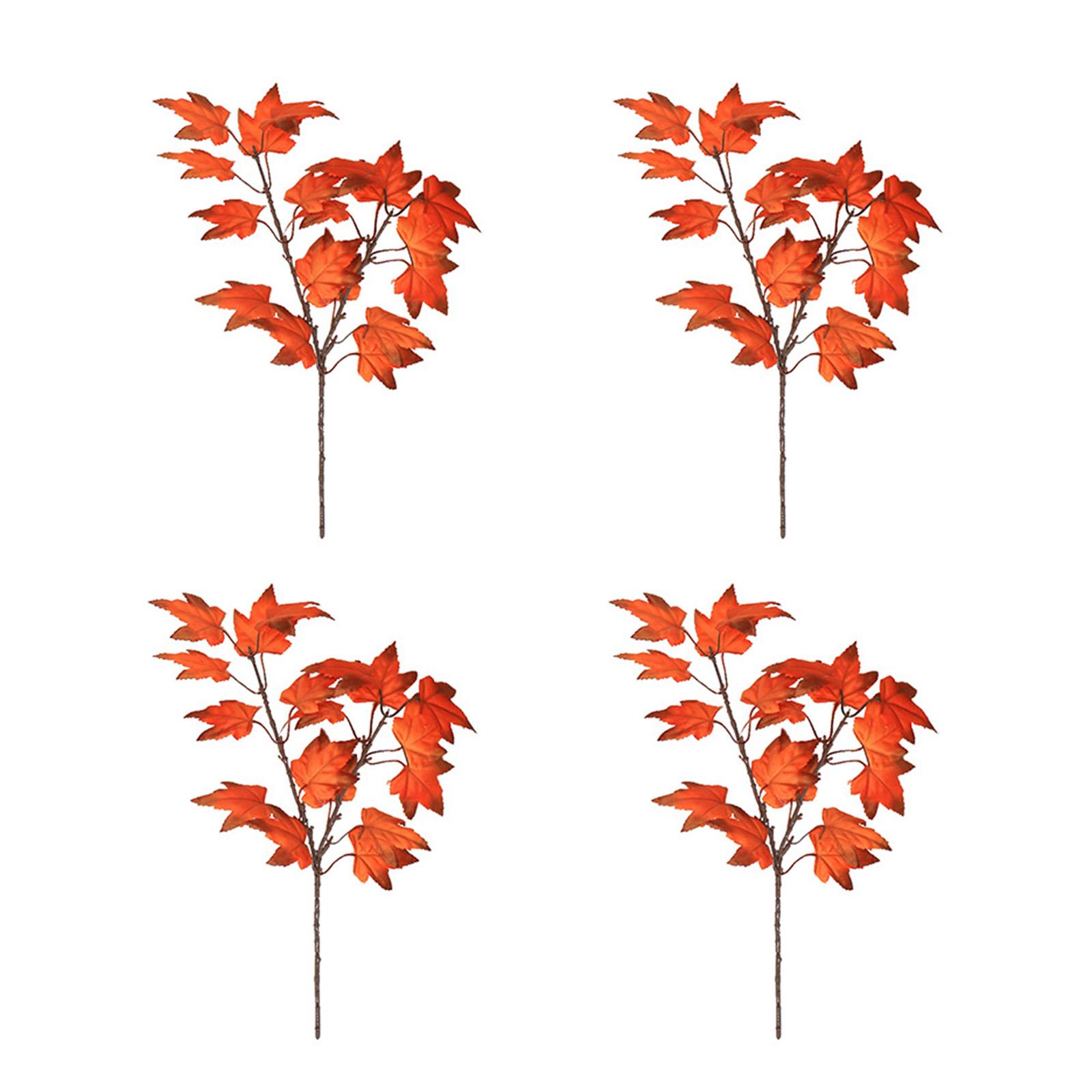 

4pcs Simulation Maple Leaf Single Artificial Maple Leaf Flower Arrangement Accessories One Size