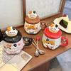 Cat Mug with Lid Spoon High Value Cute Cup Ceramic Water Cup for Women Home Large Capacity Breakfast Cup for Children